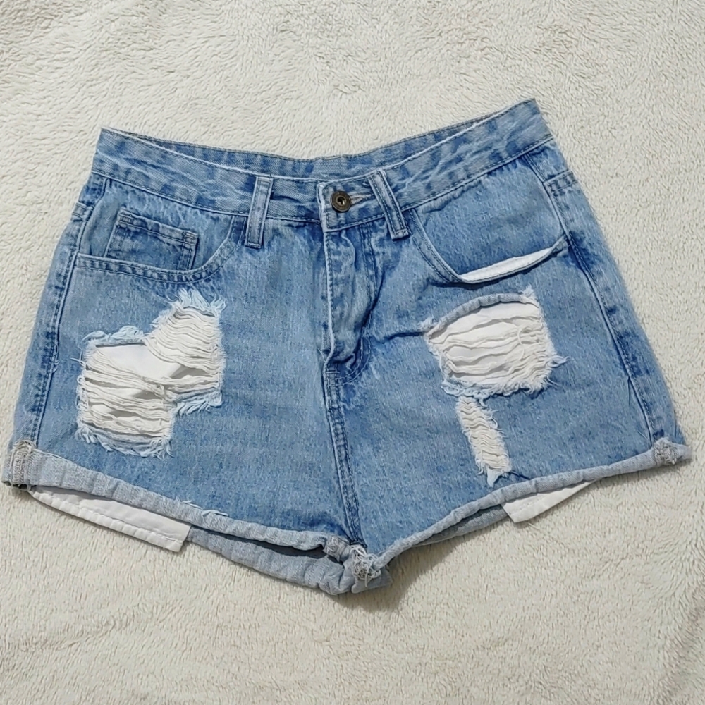 SHEIN Ripped Raw Hem Shorts size XS